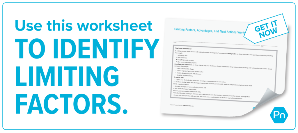 Use this worksheet to identify limiting factors.