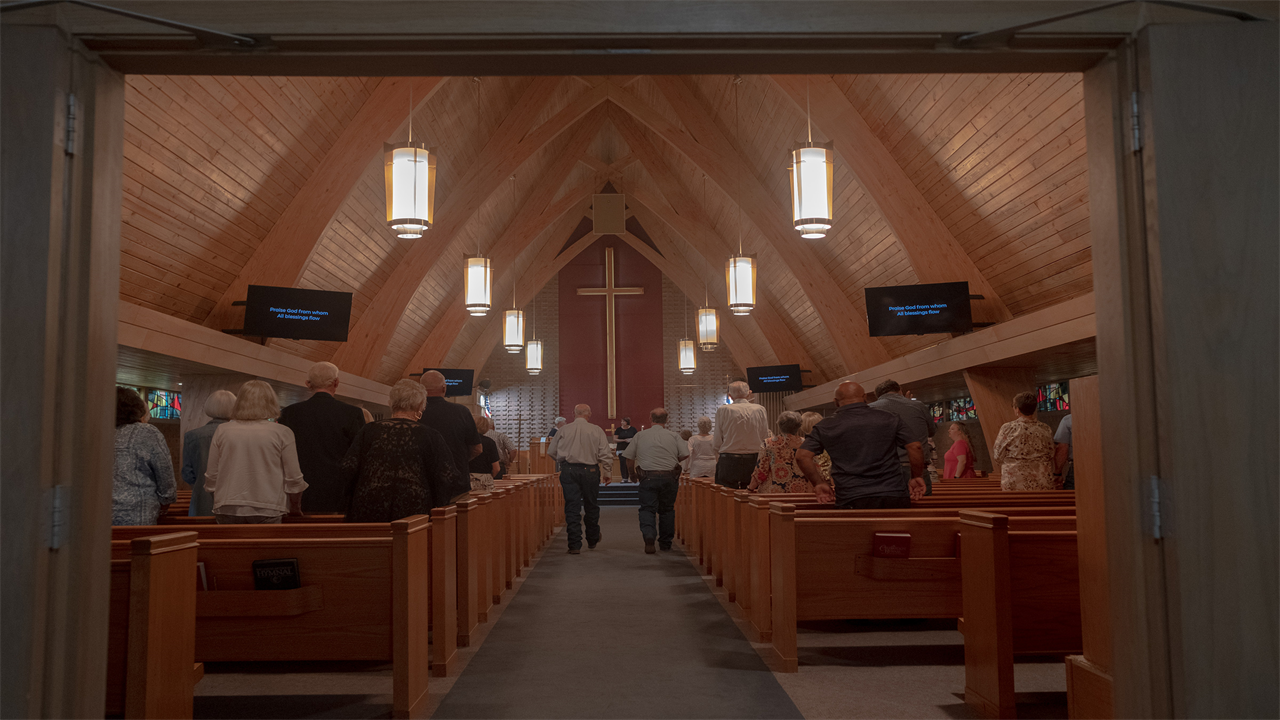 A Sunday church service in Littlefield, Texas on June 26, 2022. Many in Lamb County credit their faith to helping them get through the hard times covid brought them.